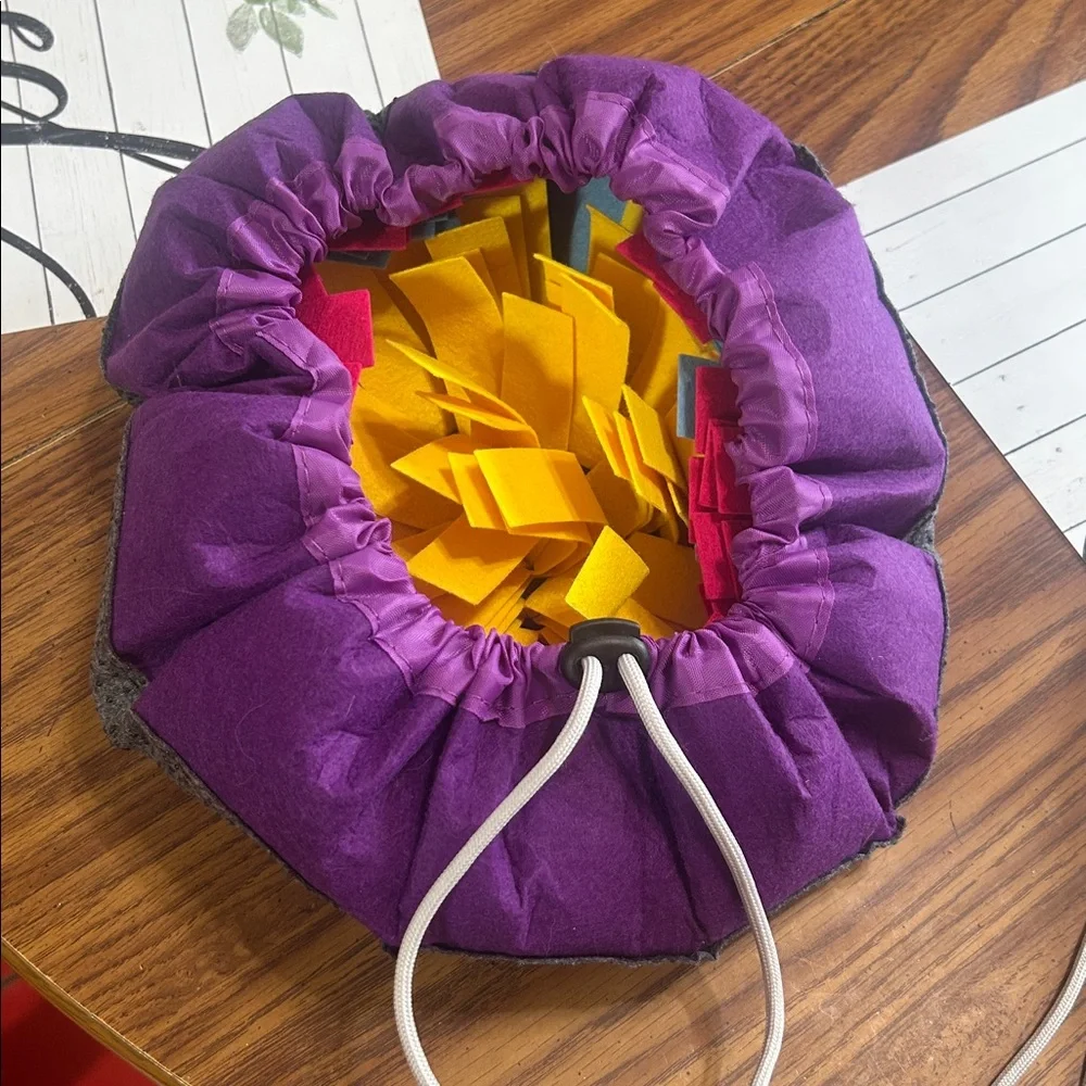 NWOT Colorful Felt Flower Pet Mat for hiding treats.